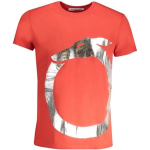 Trussardi, Tops, Heren, Rood, L, Katoen, Rode Katoenen Logo Print T-shirt