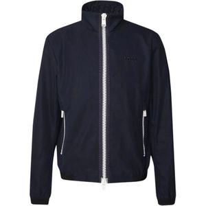 Boss, Jassen, Heren, Blauw, M, Winddichte Blauwe Hoodie