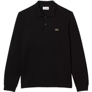 Lacoste, Tops, Heren, Zwart, XS, Katoen, Zwarte Polo Shirt Klassieke Stijl