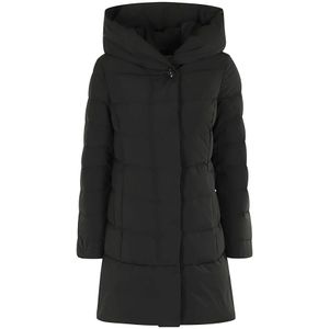 Woolrich, Mantels, Dames, Zwart, L, Warme Parka Jas voor Buitensport Avonturen