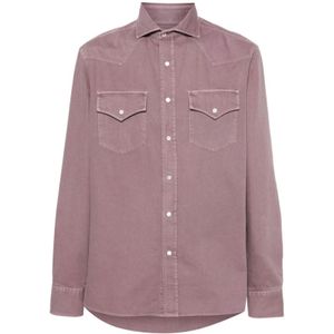 Brunello Cucinelli, Overhemden, Heren, Roze, L, Katoen, Blouses Shirts