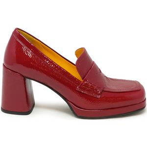 Mara Bini, Schoenen, Dames, Rood, 39 EU, Leer, Rode Leren Loafer Pumps