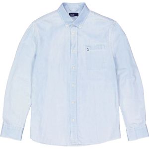 Butcher of Blue, Overhemden, Heren, Blauw, XL, Chambray Lange Mouw Blauw Overhemd