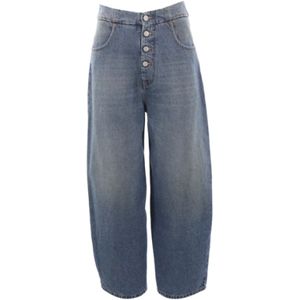 MM6 Maison Margiela, Jeans, Dames, Blauw, W28, Denim, Blauwe Baggy-Fit Denim Jeans