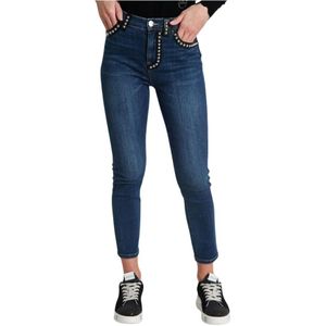 Pinko, Jeans, Dames, Blauw, W27, Denim, Blauwe Cross Skinny Jeans