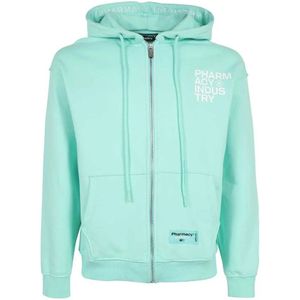 Pharmacy Industry, Groene Katoenen Hoodie Groen, Heren, Maat:S