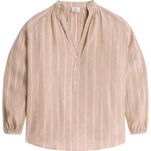 Woolrich, Blouses & Shirts, Dames, Beige, S, Linnen, Beige Fluid Stripe Blouse