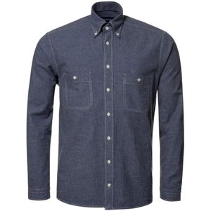 Eton, Moderne Casual Overhemd Blauw, Heren, Maat:M