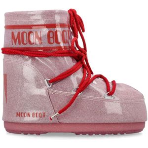 Moon Boot, Schoenen, Dames, Roze, 36 EU, Roze Gesloten Winterlaarzen met Glitter Design