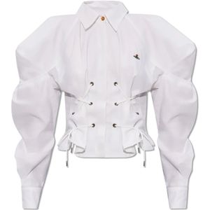 Vivienne Westwood, Blouses & Shirts, Dames, Wit, M, Katoen, shirt met decoratieve veters