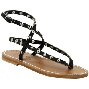 K.jacques, Schoenen, Dames, Zwart, 37 EU, Gevlochten Studs Zwarte Sandalen