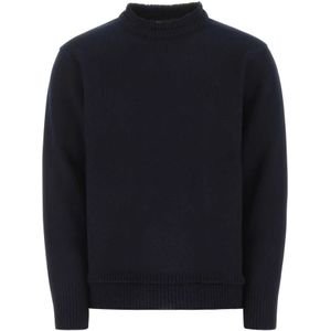 Maison Margiela, Sweatshirts & Hoodies, Heren, Blauw, M, Gebreide trui voor heren