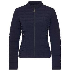 Guess, Jassen, Dames, Blauw, L, Leer, Navy Blauwe Dames Donsjas