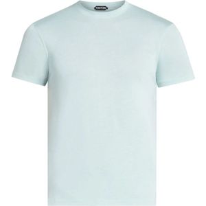 Tom Ford, Tops, Heren, Blauw, L, Katoen, Heldere Blauwe T-shirts en Polos