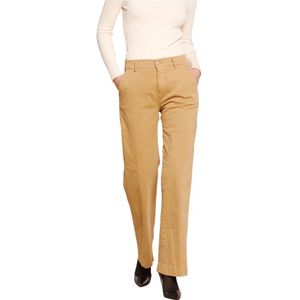 Mason's, New York Straight Satin Chino Broek Bruin, Dames, Maat:3XS