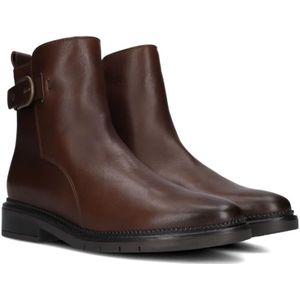 Gabor, Schoenen, Dames, Bruin, 42 1/2 EU, Elegante leren enkellaarzen met gesp