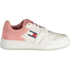 Tommy Hilfiger, Schoenen, Dames, Veelkleurig, 39 EU, Sportieve Roze Veterschoenen met Contrastdetails