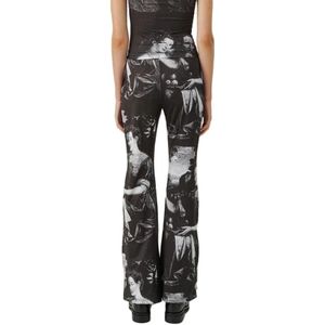 Soulland, Broeken, Heren, Zwart, L, Zwarte AOP Flare Broek