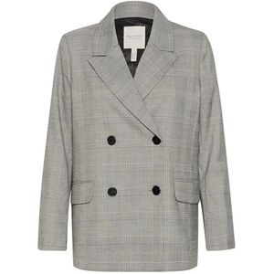 Part Two, Jassen, Dames, Grijs, L, Polyester, Klassieke Blazer Grijs Ruit