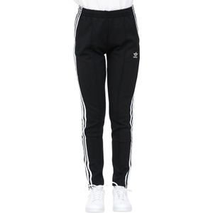 Adidas Originals, Broeken, Dames, Zwart, M, Leer, Zwarte sportbroek voor dames