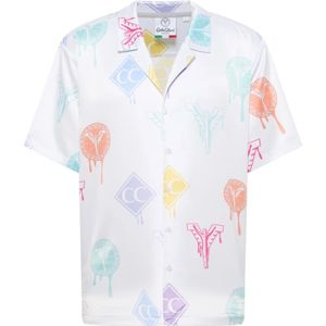 Carlo Colucci, Overhemden, Heren, Veelkleurig, XL, Allover Print Logo Shirt