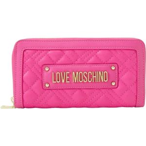 Love Moschino, Accessoires, Dames, Roze, ONE Size, Gewatteerde PU Portemonnee in Fuchsia