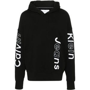 Calvin Klein Jeans, Sweatshirts & Hoodies, Heren, Zwart, S, Katoen, Hoodies