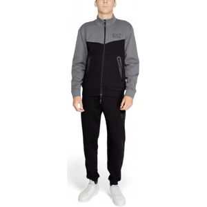 Emporio Armani Ea7, Sport, Heren, Zwart, L, Katoen, Kleurrijke Heren Tracksuit met Rits