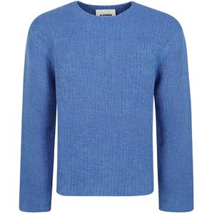 Jil Sander, Truien, Heren, Blauw, L, Wol, Stijlvolle Sweaters voor Vrouwen
