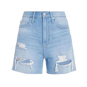 Calvin Klein Jeans, Blauwe Versleten Denim Shorts Blauw, Dames, Maat:W32