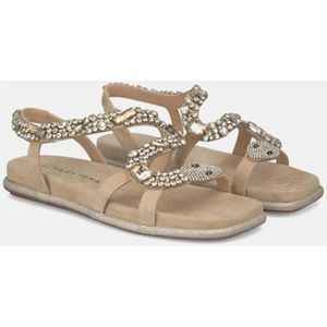 Alma EN Pena, Schoenen, Dames, Beige, 40 EU, Leer, Sandaal met Slangenband