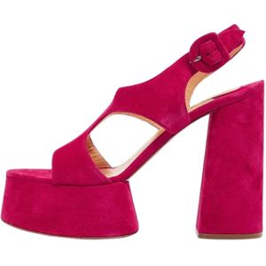 Christian Louboutin Pre-owned, Pre-owned, Dames, Roze, 40 EU, Suède, Pre-owned Suede sandals