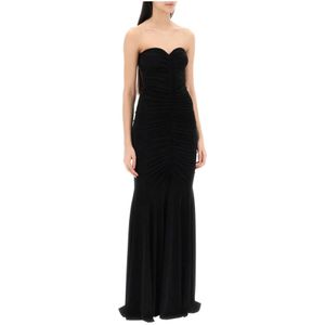 Norma Kamali, Strapless Zeemeermin Stijl Lange Jurk Zwart, Dames, Maat:XS