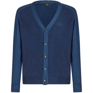 Etro, Truien, Heren, Blauw, 2Xl, Wol, Cardigans