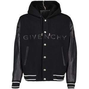 Givenchy, Jassen, Heren, Zwart, M, Varsity Blouson Jack