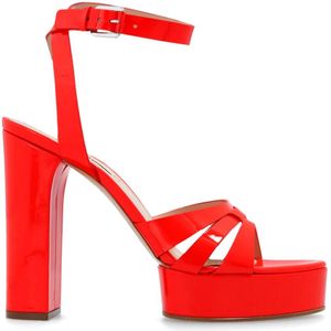 Casadei, Tiffany gepatenteerde hakken sandalen Rood, Dames, Maat:37 EU