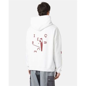 Iceberg, Sweatshirts & Hoodies, Heren, Beige, M, Katoen, Logo Print Hoodie Zachte Katoen Fleece