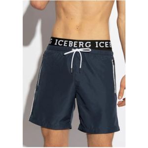 Iceberg, Badkleding, Heren, Blauw, XL, Elastisch Heren Kostuum