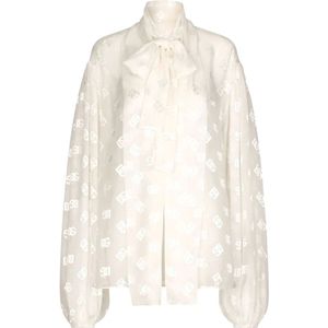 Dolce & Gabbana, Blouses & Shirts, Dames, Wit, S, Satijn, Klassieke Overhemden Collectie