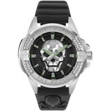 Philipp Plein, Accessoires, Heren, Zwart, ONE Size, The $kull Titan Zilver Horloge