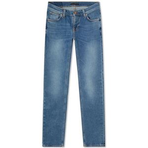 Nudie Jeans, Jeans strak Terry Open Blauw, Heren, Maat:W33
