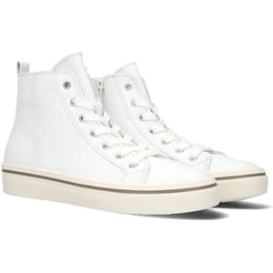 Gabor, Schoenen, Dames, Wit, 37 EU, Leer, Witte High-Top Sneaker met Rits