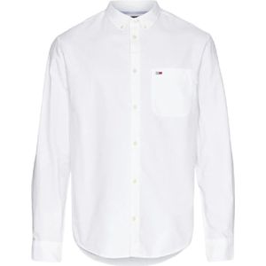 Tommy Hilfiger, Overhemden, Heren, Wit, 2Xl, Katoen, Witte Oxford Overhemd met Borstzak
