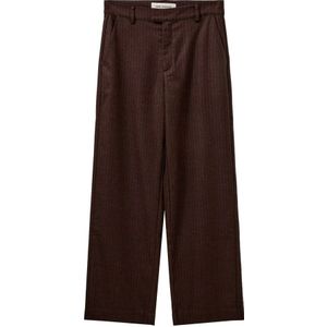 Sofie Schnoor, Broeken, Dames, Bruin, L, Polyester, Gestreepte Straight-Leg Broek Tan/Bruin