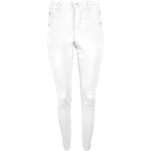 2-Biz, Broeken, Dames, Wit, XS, Katoen, Slim-Fit Hoge Taille Enkellange Broek