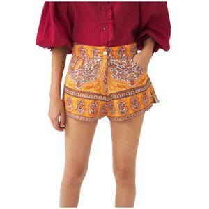 Antik Batik, Print shorts Tajar Oranje, Dames, Maat:S