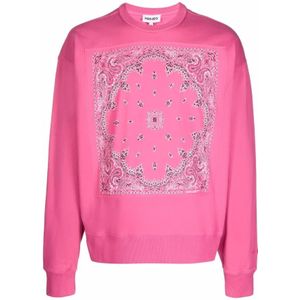 Kenzo, Sweatshirts & Hoodies, Heren, Roze, L, Katoen, Bandana-Print Sweatshirt