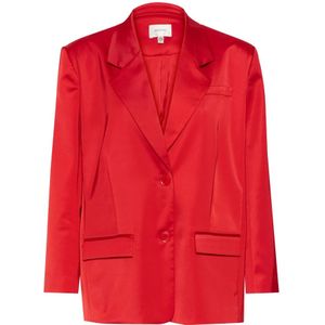 Gestuz, Jassen, Dames, Rood, M, Rode Oversized Blazer Jas Haute