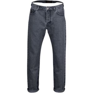 Moorer, 5-pocket broek van mediumgewicht denim met marmer delavé Zwart, Heren, Maat:W35