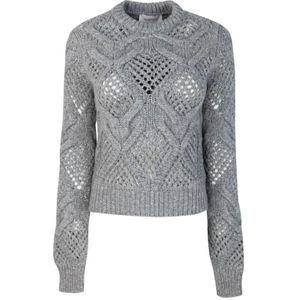 Sportmax, Truien, Dames, Grijs, L, Grijze Sweaters Lana Polyamide Warm